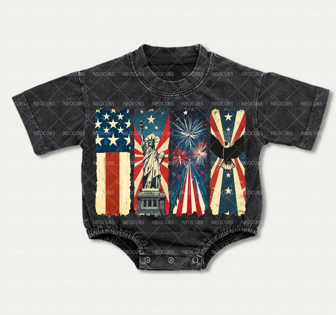 Baby USA Party Print Romper