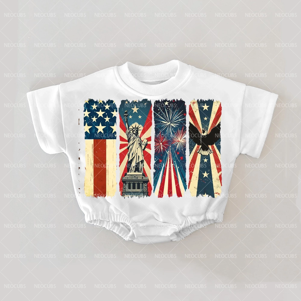 Baby USA Party Print Romper