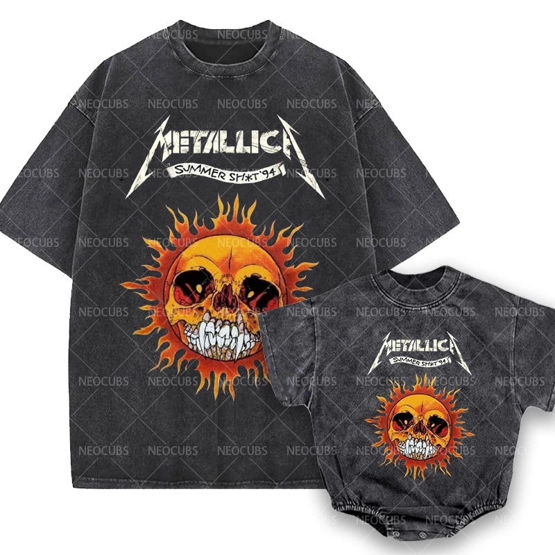 Baby Print Romper And Adult T-Shirt