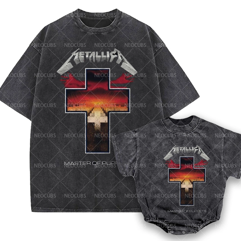 Baby Print Romper And Adult T-Shirt