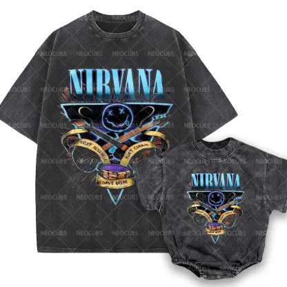 Baby Print Romper And Adult T-Shirt