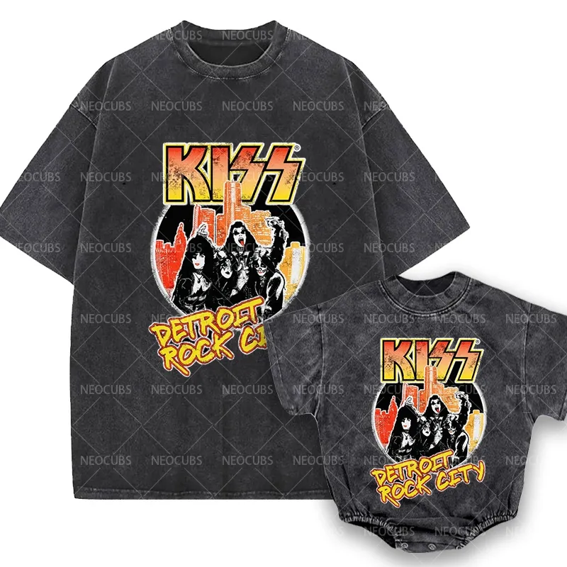 Baby Print Romper And Adult T-Shirt