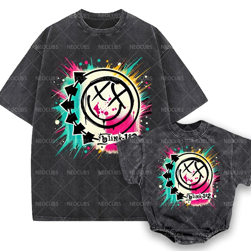 Baby Print Romper And Adult T-Shirt