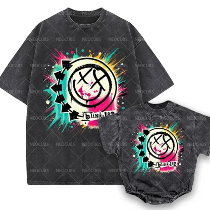 Baby Print Romper And Adult T-Shirt