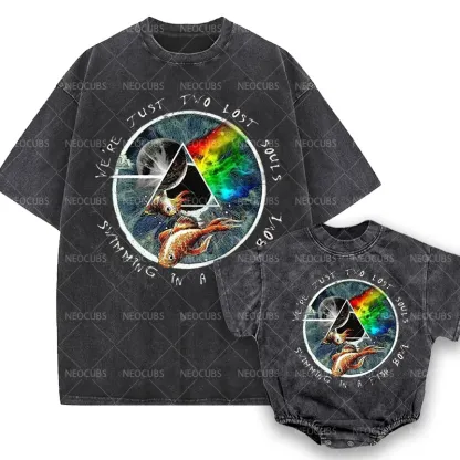 Baby Print Romper And Adult T-Shirt