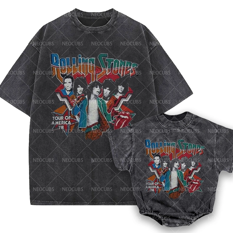 Baby Print Romper And Adult T-Shirt