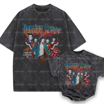 Baby Print Romper And Adult T-Shirt