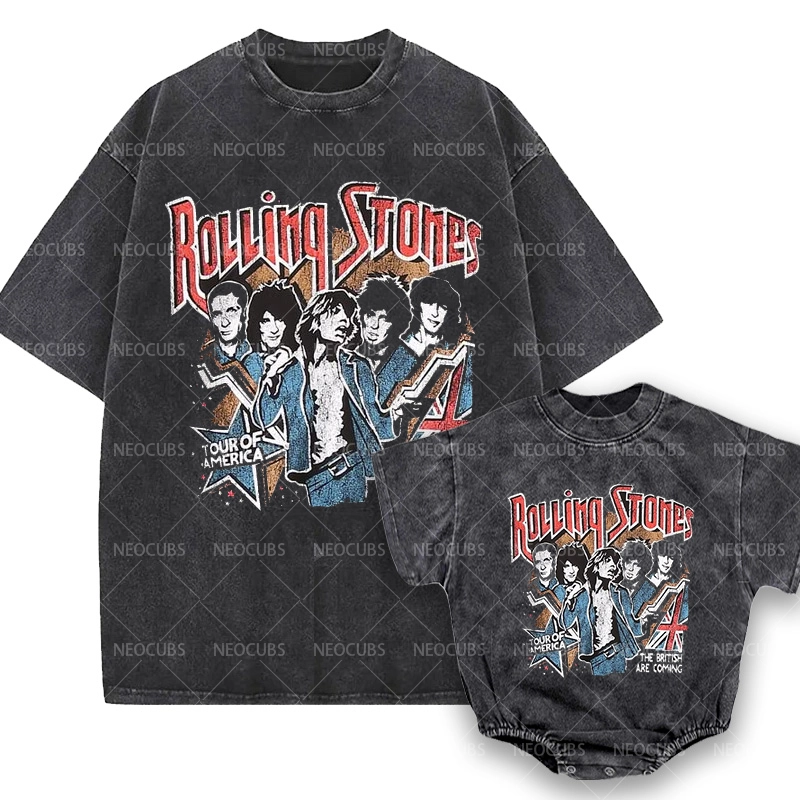 Baby Print Romper And Adult T-Shirt