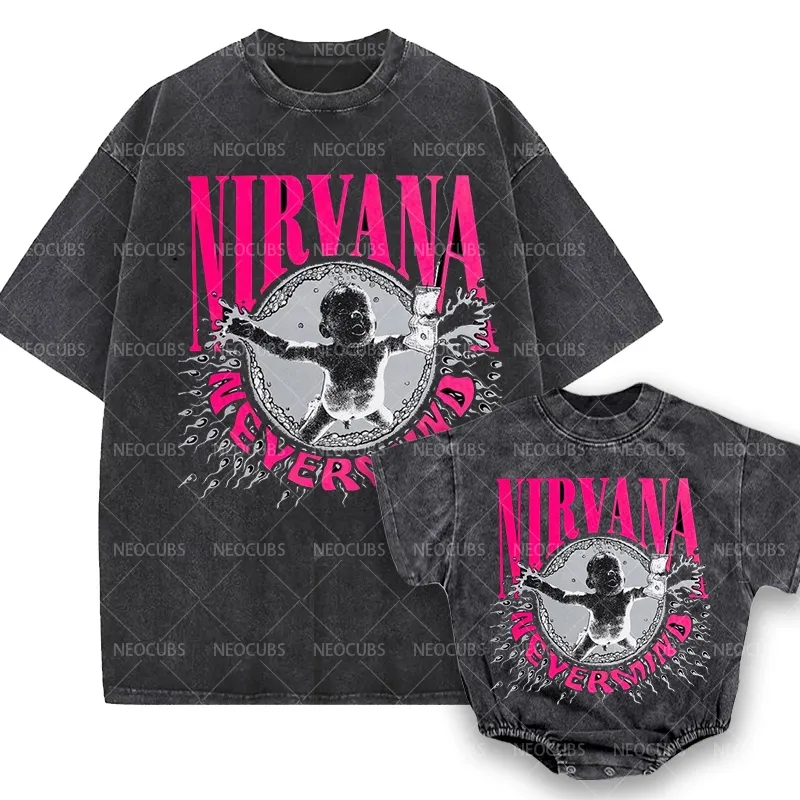 Baby Print Romper And Adult T-Shirt