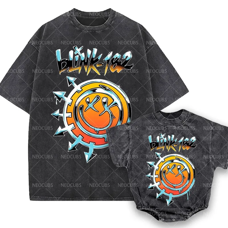 Baby Print Romper And Adult T-Shirt