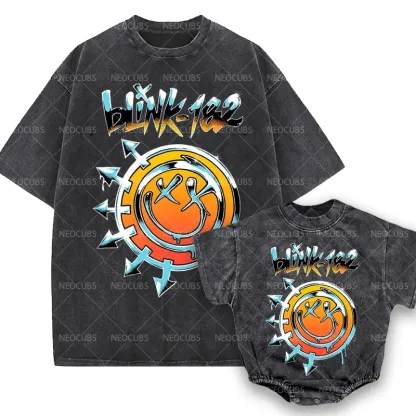 Baby Print Romper And Adult T-Shirt