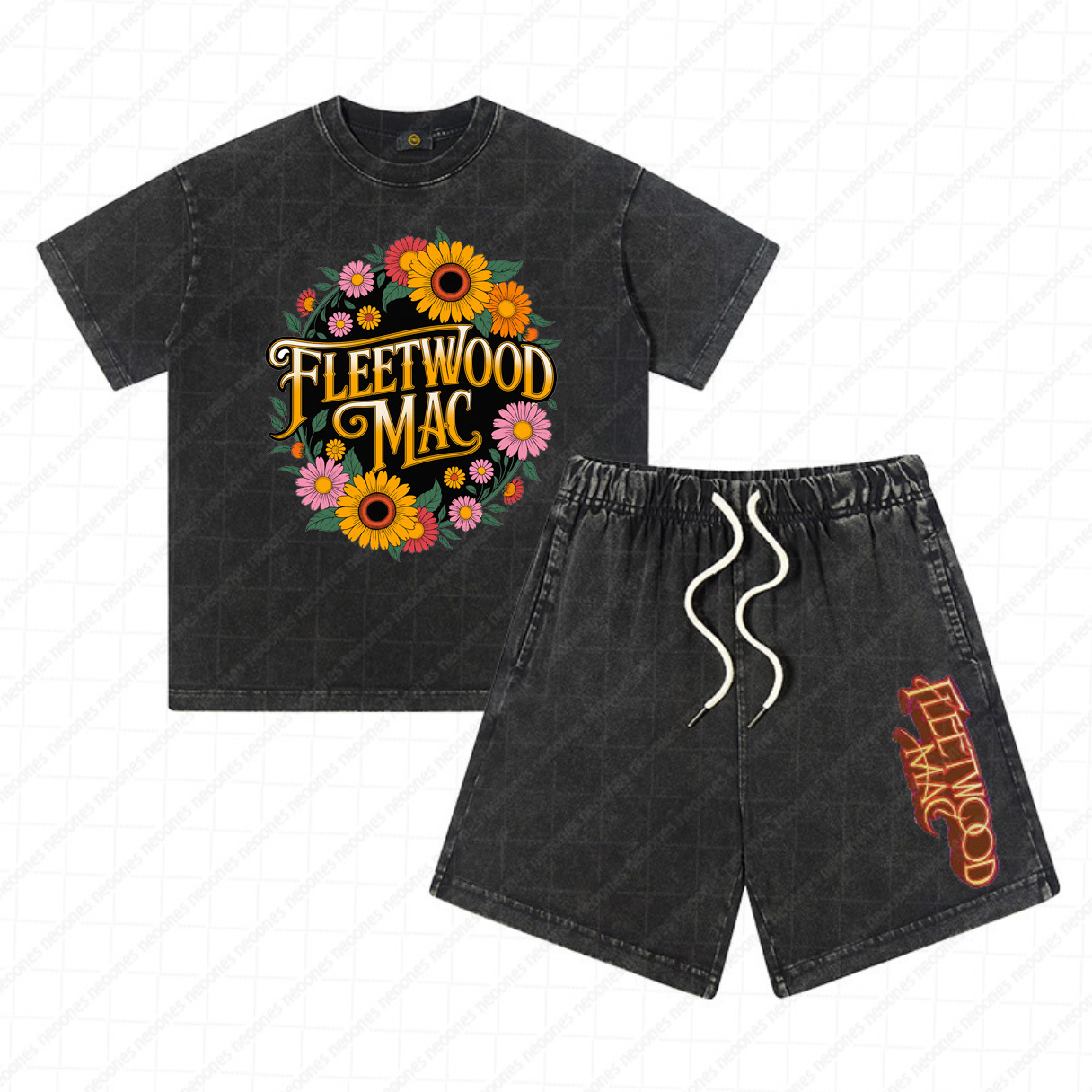 Fleetwood Mac Heavy Washed Cotton Kid's Outfit - Band Graphic Print