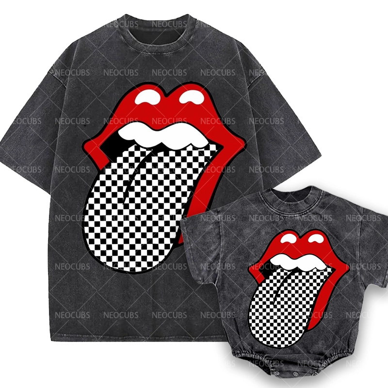 Baby Print Romper And Adult T-Shirt