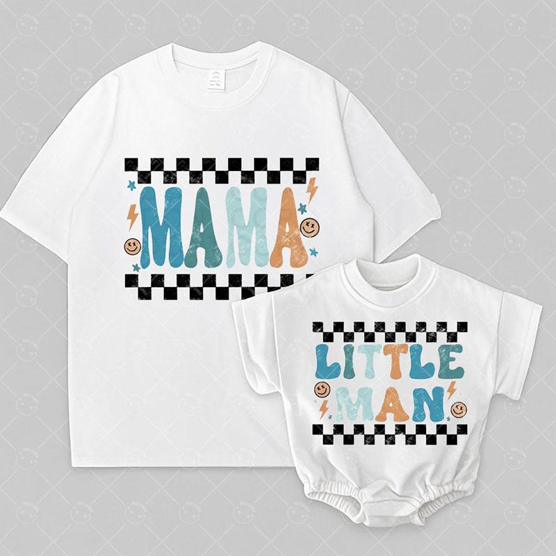 Baby Print Romper And Adult T-Shirt