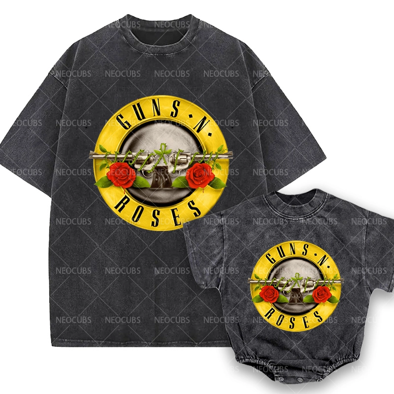 Baby Print Romper And Adult T-Shirt