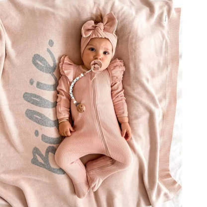Baby Solid Color Romper +Headband