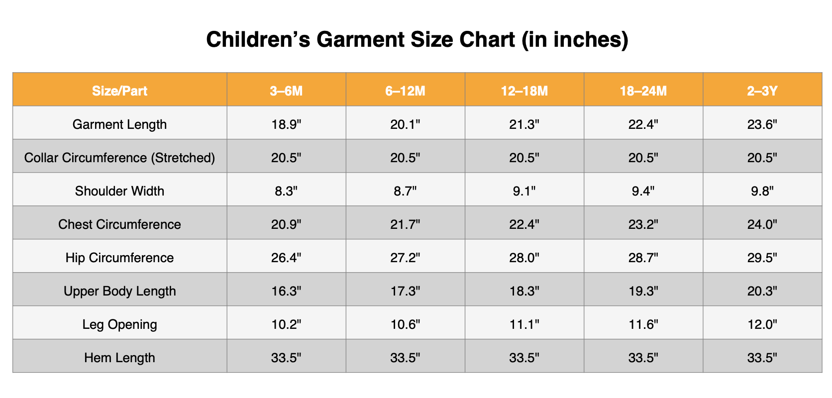 Sleeve Size Chart
