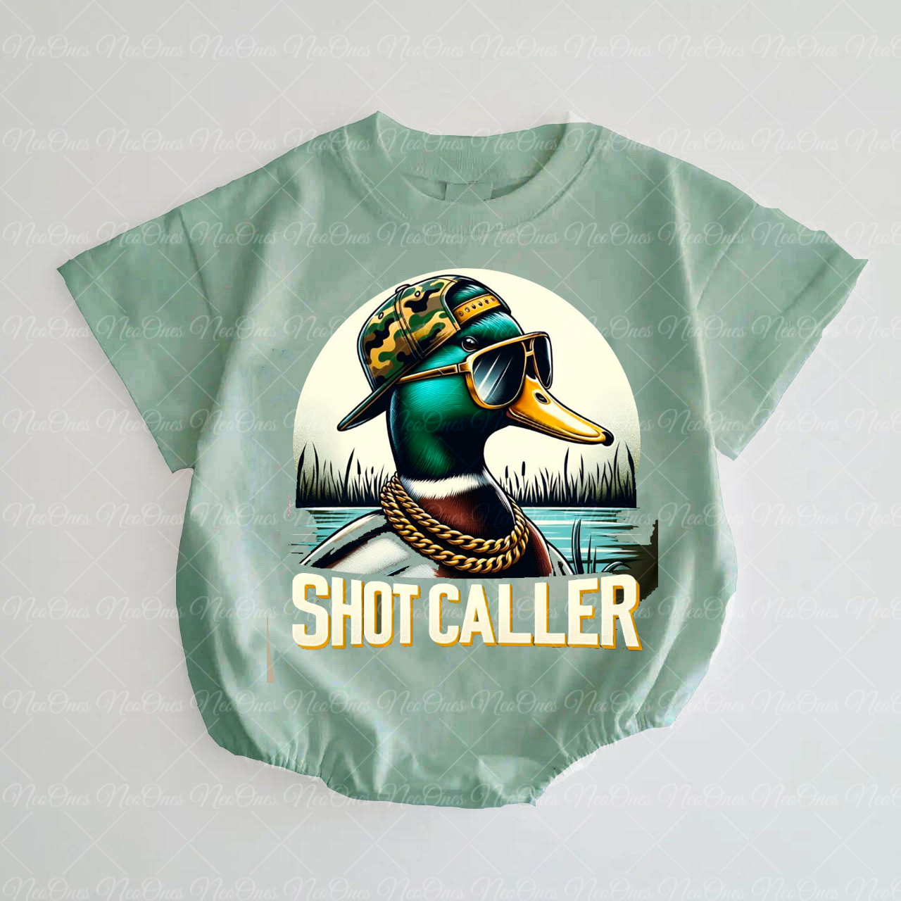 Baby Shot Caller Print Romper