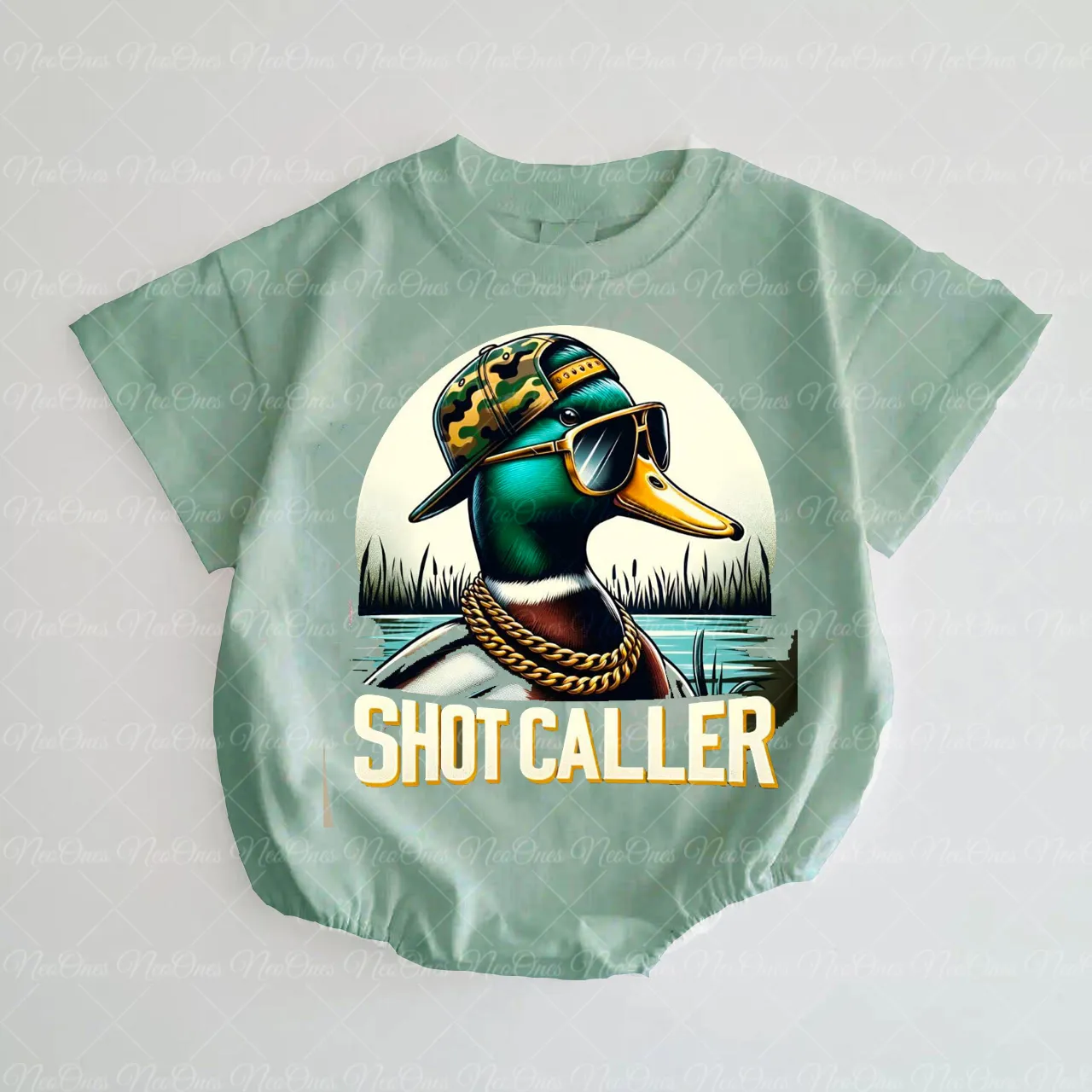 Baby Shot Caller Print Romper