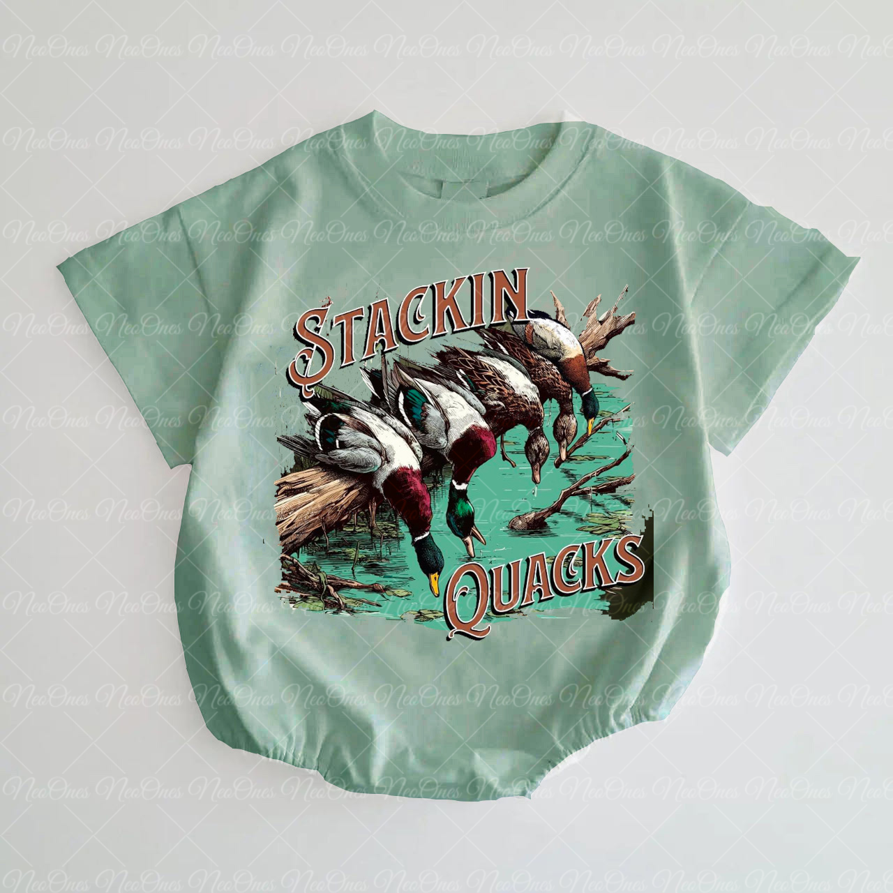 Baby Stackin Quacks Duck Hunting  Romper