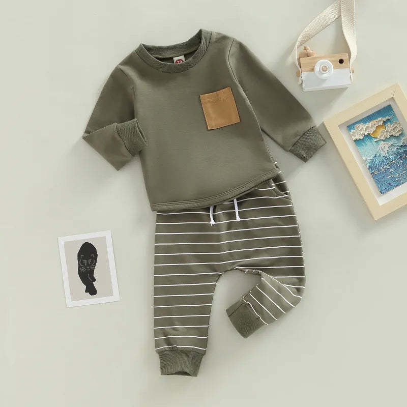 2-Piece Baby Stripe Print Set