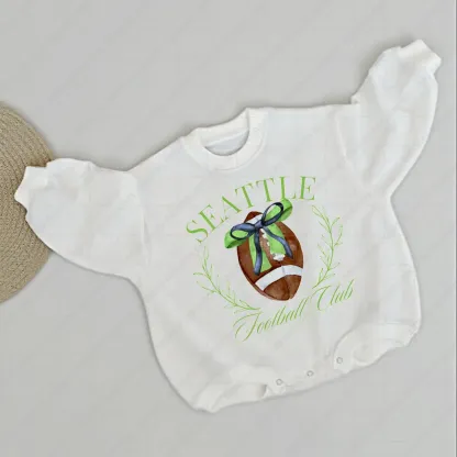 Baby  Football Romper And Matching Adult Hoodie