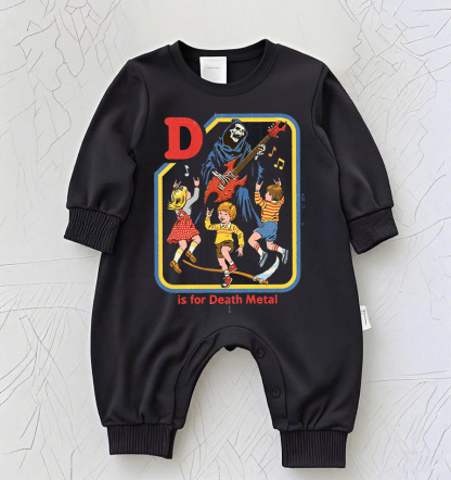 Baby Rock Band Graphic Romper – Vintage Music Tour Inspired Bodysuit