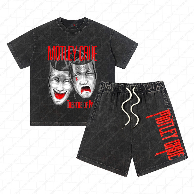 Heavy Washed Cotton Kid's Outfit - Band Graphic Print