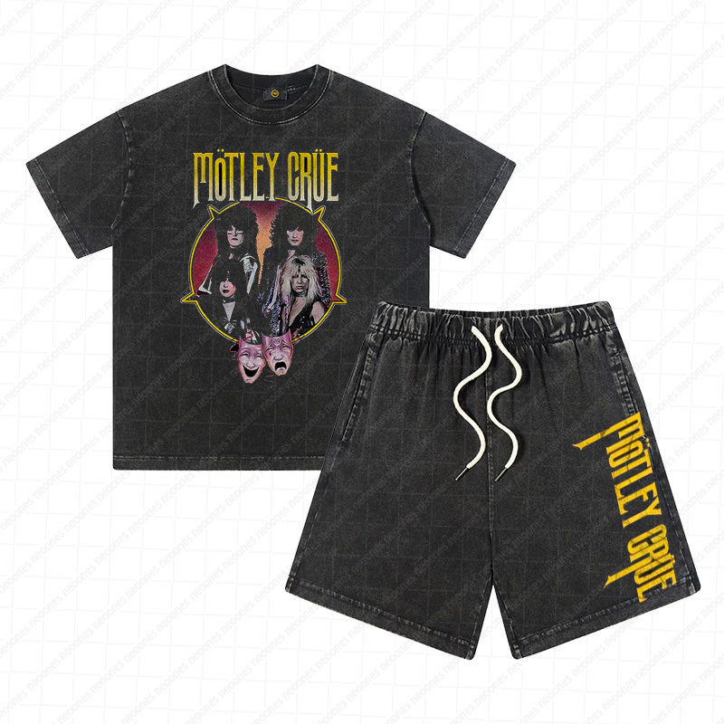 Heavy Washed Cotton Kid's Outfit - Band Graphic Print