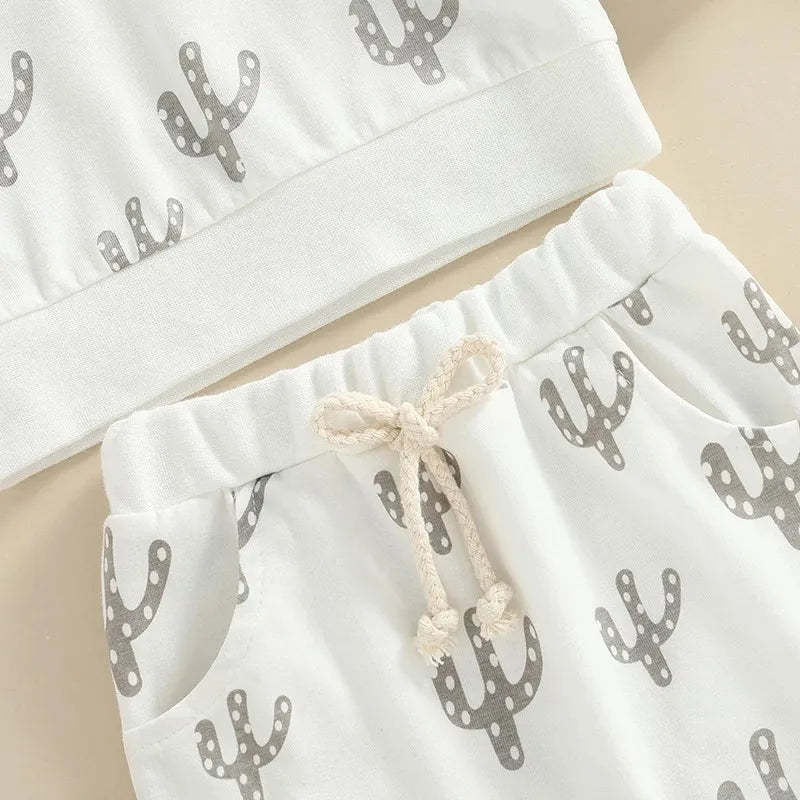 2 Piece Baby catus print suit