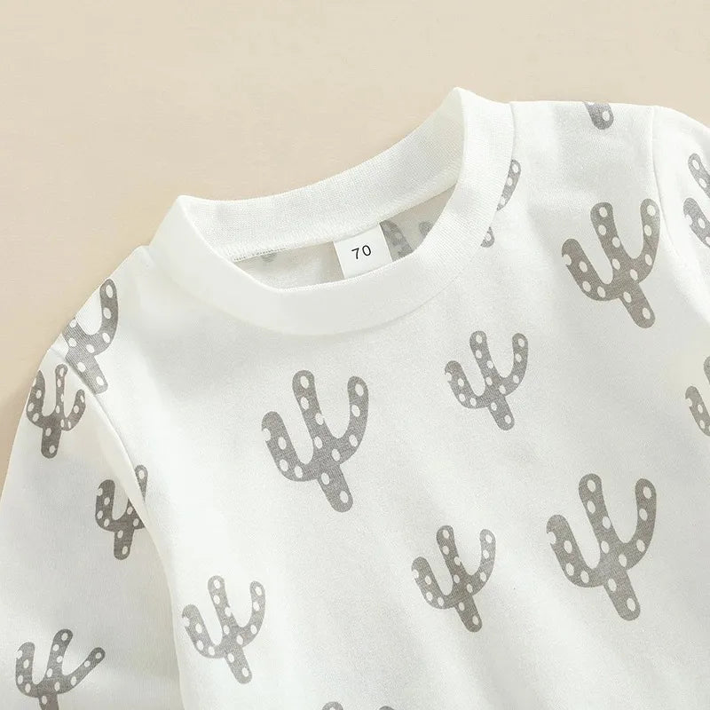 2 Piece Baby catus print suit