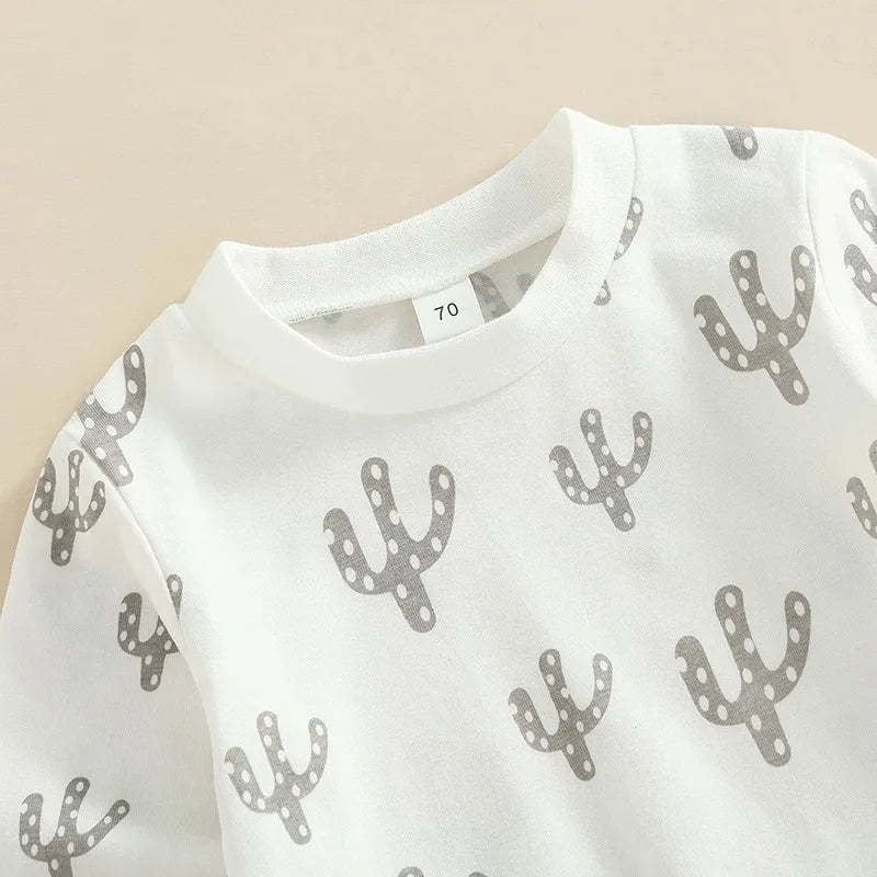 2 Piece Baby catus print suit