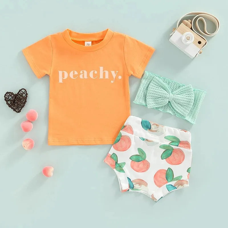 2 Piece Baby pear print suit