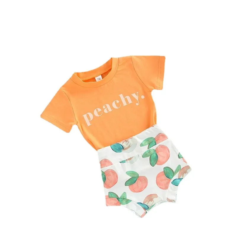 2 Piece Baby pear print suit