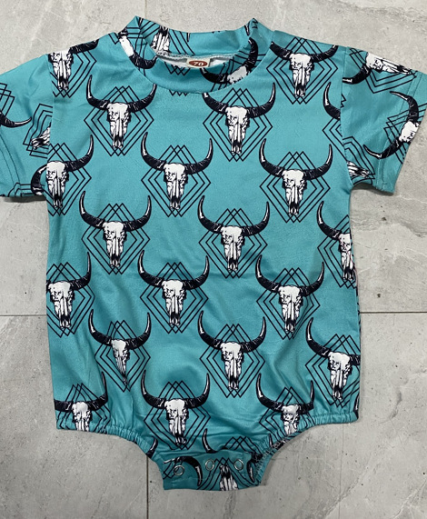 Baby Cowboy Print Romper