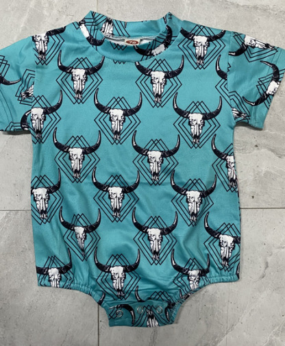 Baby Cowboy Print Romper