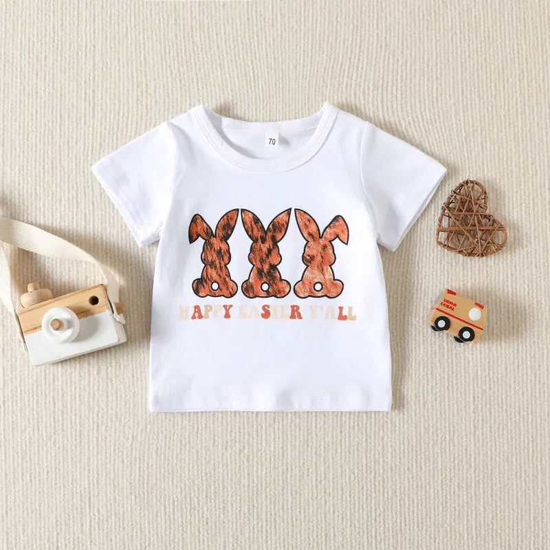 3 Piece Baby Easter Day rabbit print suit