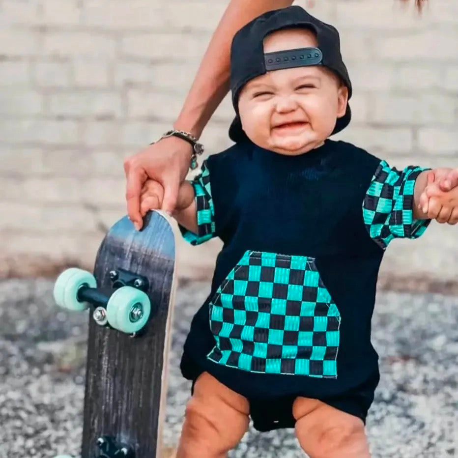 Baby Checkered With Pocket Romper