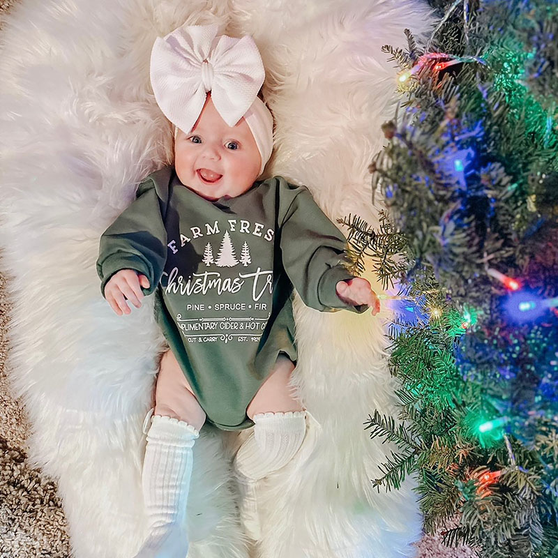 Baby Christmas Print Romper