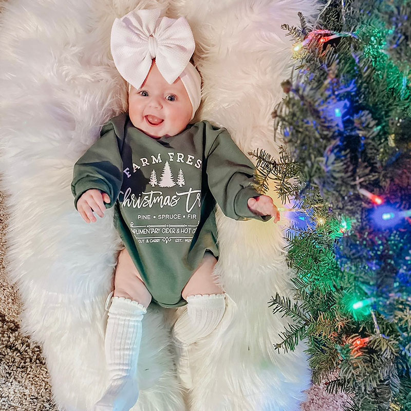 Baby Christmas Print Romper