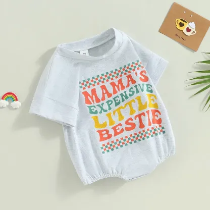 Mama's Expensive Little Bestie Print Romper