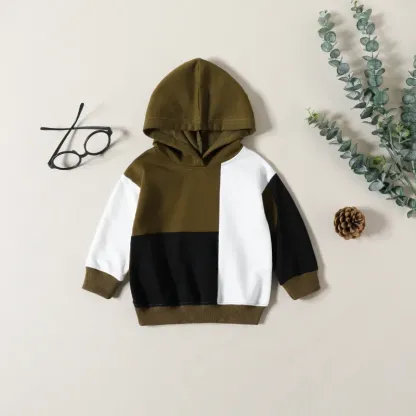 Baby Boy Hooded Patchwork Sweatshirt