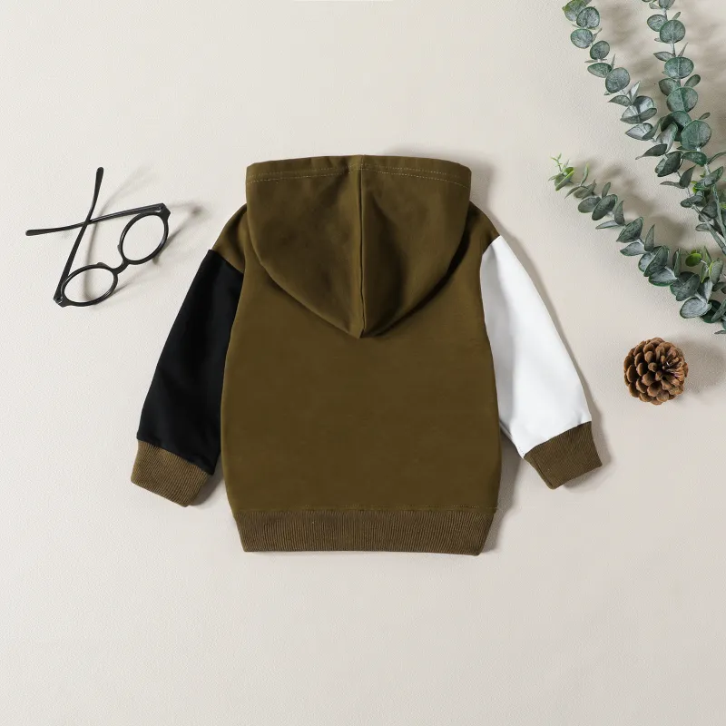 Baby Boy Hooded Patchwork Sweatshirt
