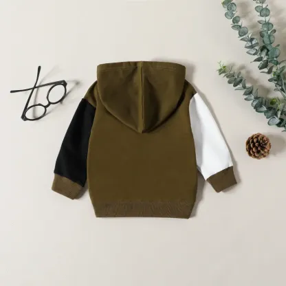 Baby Boy Hooded Patchwork Sweatshirt
