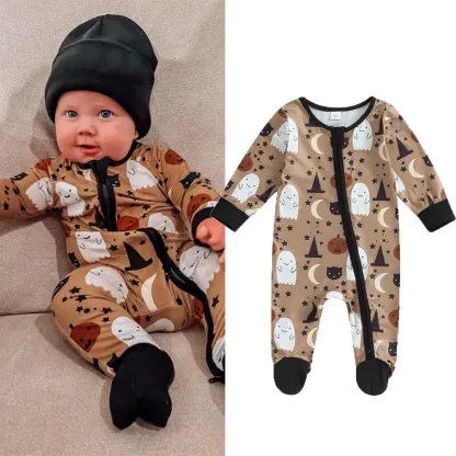 Newborn Halloween Print Romper