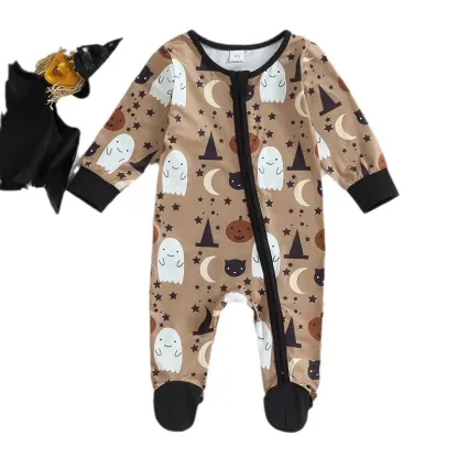 Newborn Halloween Print Romper