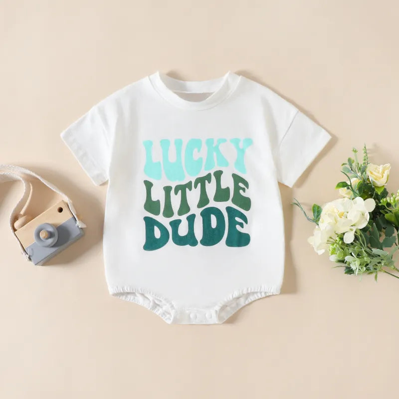 Baby LUCKY LITTLE DUDE print Bodysuit