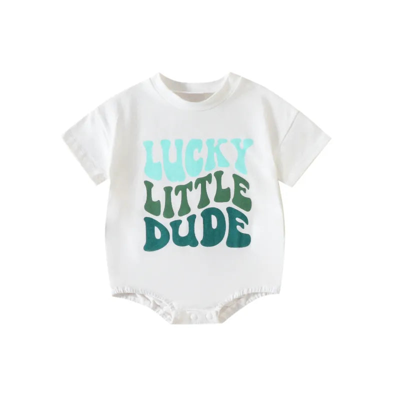 Baby LUCKY LITTLE DUDE print Bodysuit