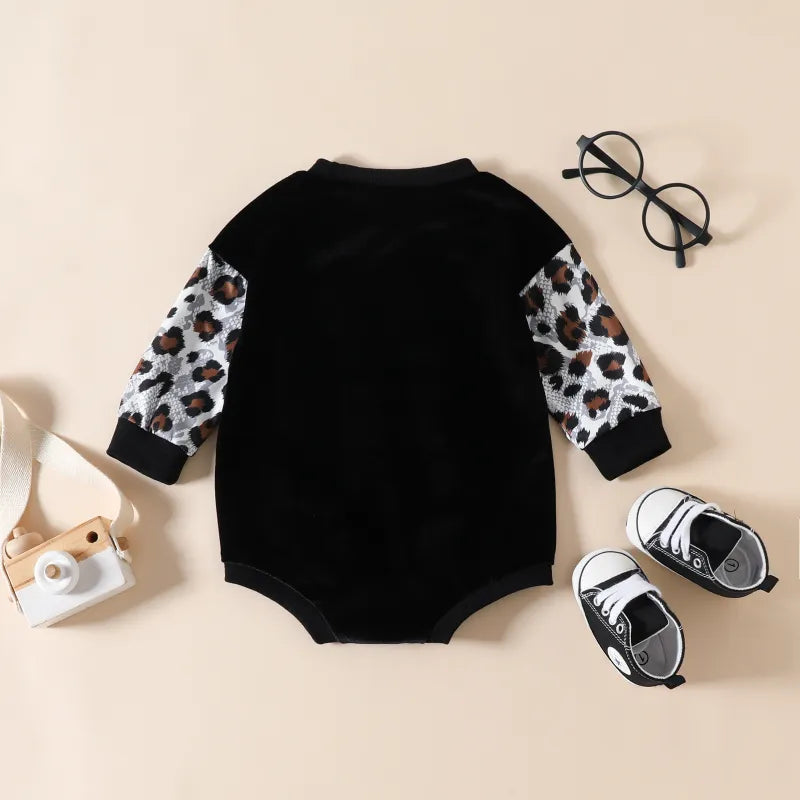 Baby LUCKY print colorblock Bodysuit