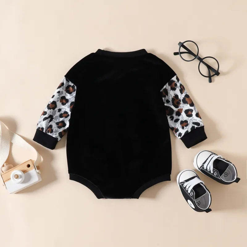 Baby LUCKY print colorblock Bodysuit